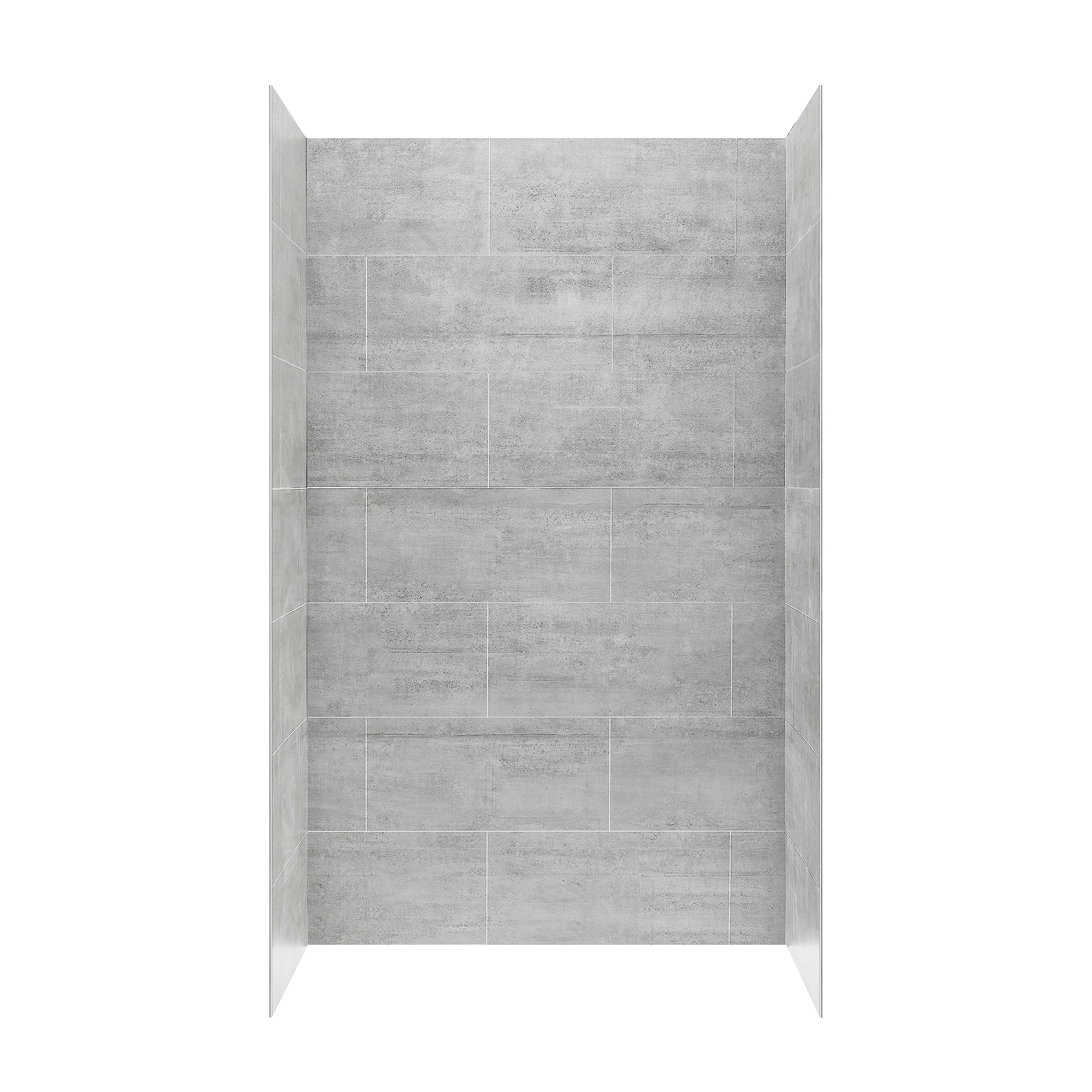 Panel de pared de esquina de la ducha de 3 piezas en gris claro de 48 pulgadas de ancho x 32 pulgadas de profundidad x 80 pulgadas de altura 15SAP-MISB48-GRY de OVE Decors