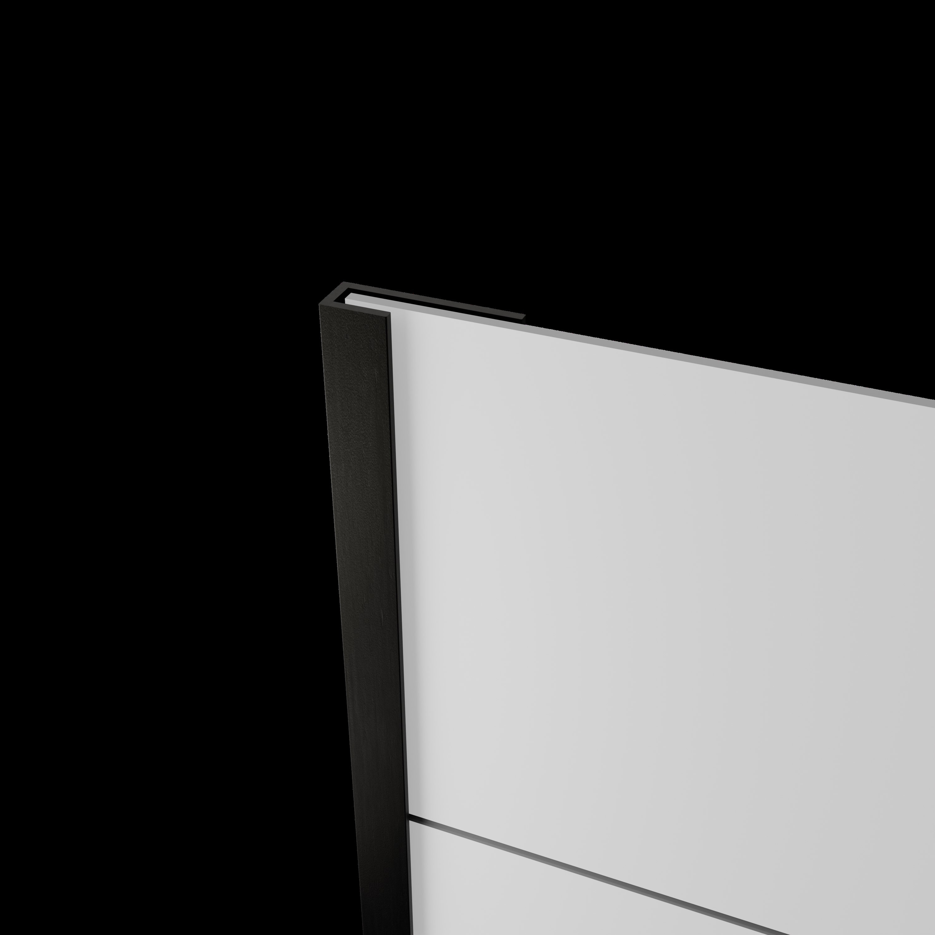 Revestimiento de pared para regadera de alcoba de 3 piezas con gris y detalles en negro de FlexStone 60 pulgadas de ancho x 36 pulgadas de profundidad x 80 pulgadas de altura