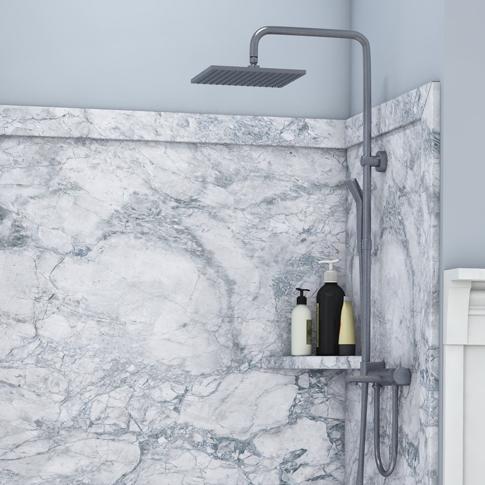 FlexStone Elegance 3 Pared de ducha alcoba de 3.0 piezas Everest 48 pulgadas de ancho x 36 pulgadas de profundidad x 80 pulgadas de alto SSK48367831EV