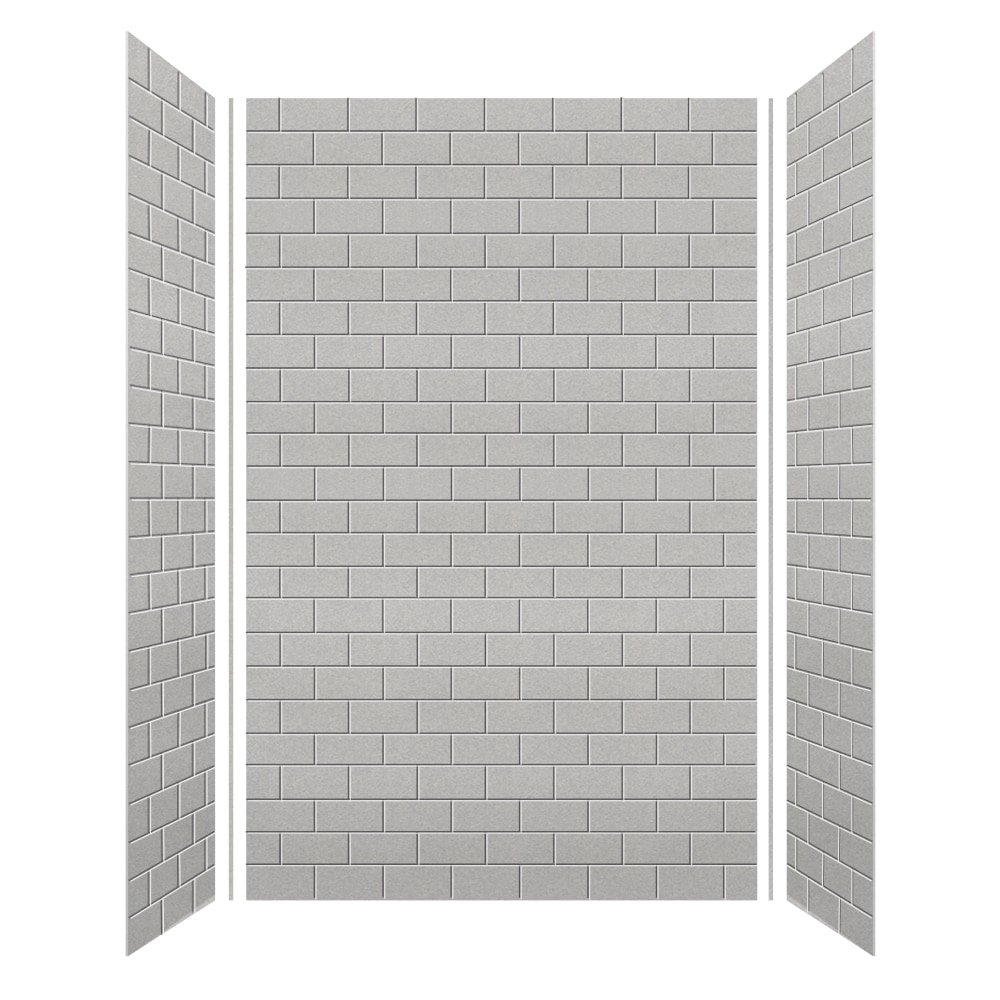 Kit de panel de ducha alcove de 3.0 piezas Transolid SaraMar 60 pulgadas de ancho x 36 pulgadas de profundidad x 96 pulgadas de altura en gris Beach