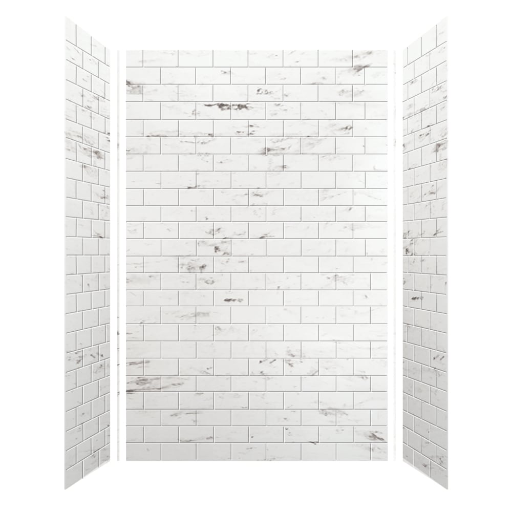 Kit de panel de ducha de alféizar Transolid SaraMar 60 pulg. x 36 pulg. x 96 pulg. blanco Venito 3.0 - 3 piezas para pegar en lugar de SWK603696-47