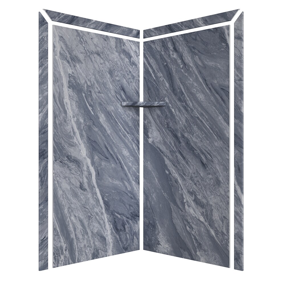Panel de pared esquinero para ducha de 2 piezas FlexStone Splendor 40 pulgadas de ancho x 40 pulgadas de profundidad x 80 pulgadas de altura Beaumont 2.0