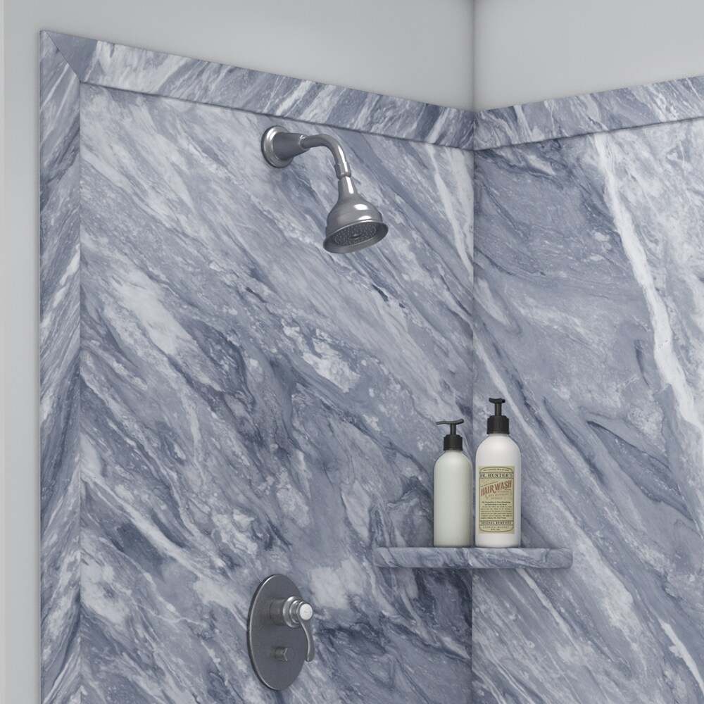 Panel de pared esquinero para ducha de 2 piezas FlexStone Splendor 40 pulgadas de ancho x 40 pulgadas de profundidad x 80 pulgadas de altura Beaumont 2.0