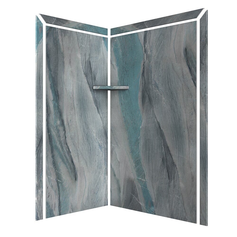 Pared de esquina para ducha de panel de pared con pegamento FlexStone Elegance 2 Triton 2.0, 48 pulgadas de ancho x 36 pulgadas de profundidad x 80 pulgadas de alto