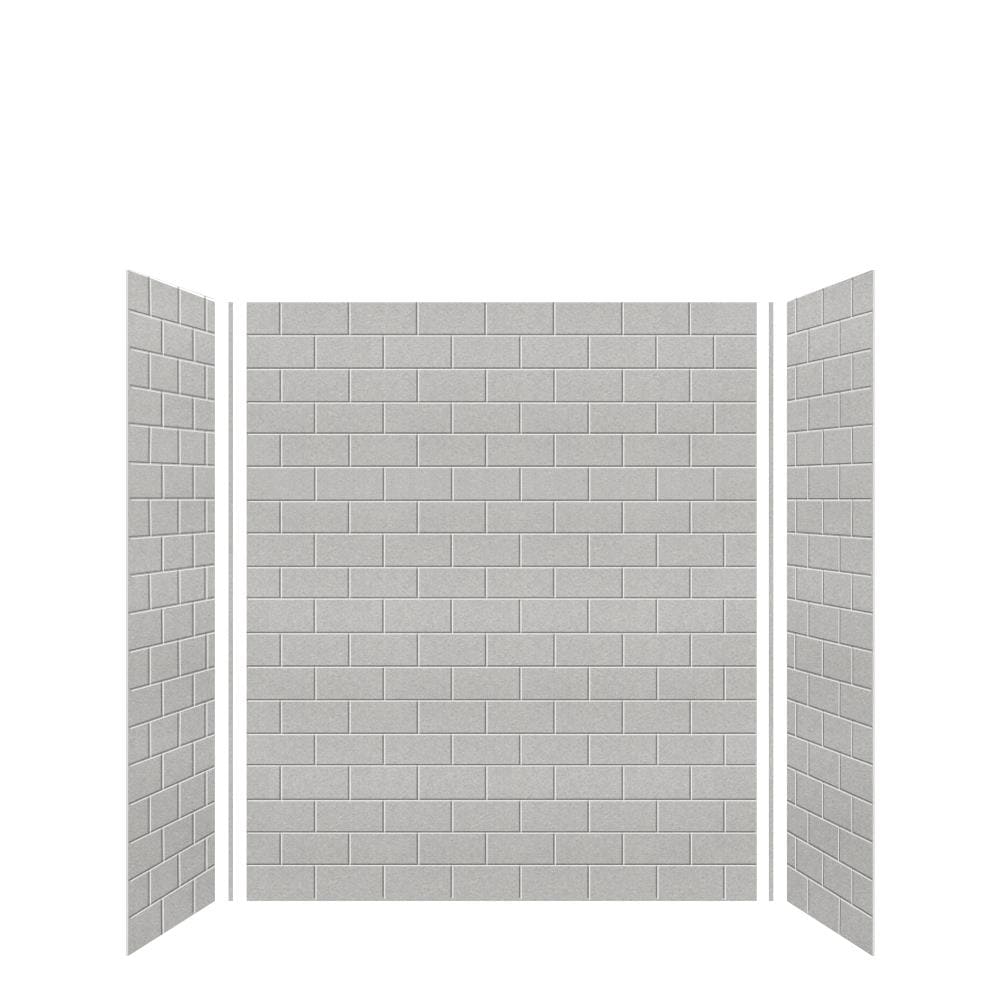 Kit de panel de ducha encajable de alcoba Transolid SaraMar Beach Gris de 60 pulgadas de ancho x 36 pulgadas de profundidad x 72 pulgadas de altura 3.0 piezas SWK603672-27.