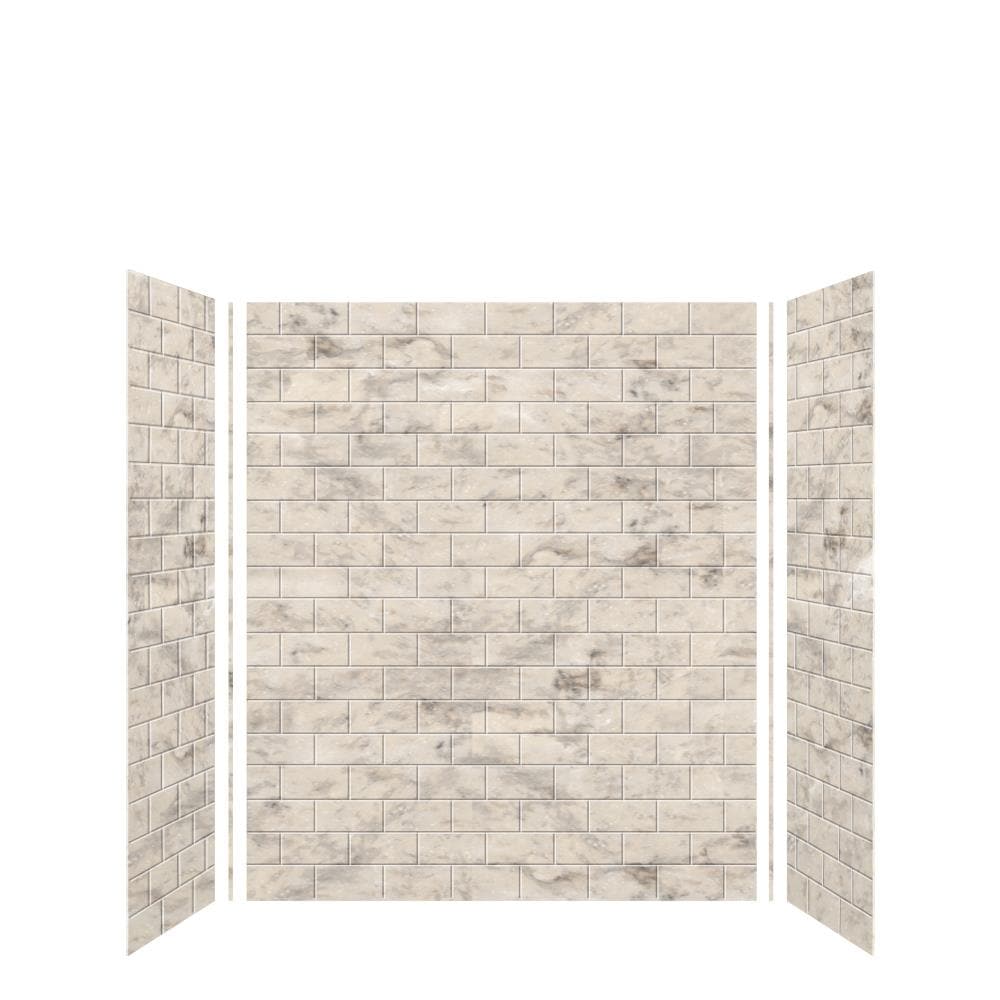 Kit de panel de ducha encajable de alcoba de Sand Creme de 3.0 piezas Transolid SaraMar de 60 pulgadas de ancho por 36 pulgadas de profundidad por 72 pulgadas de altura SWK603672-49