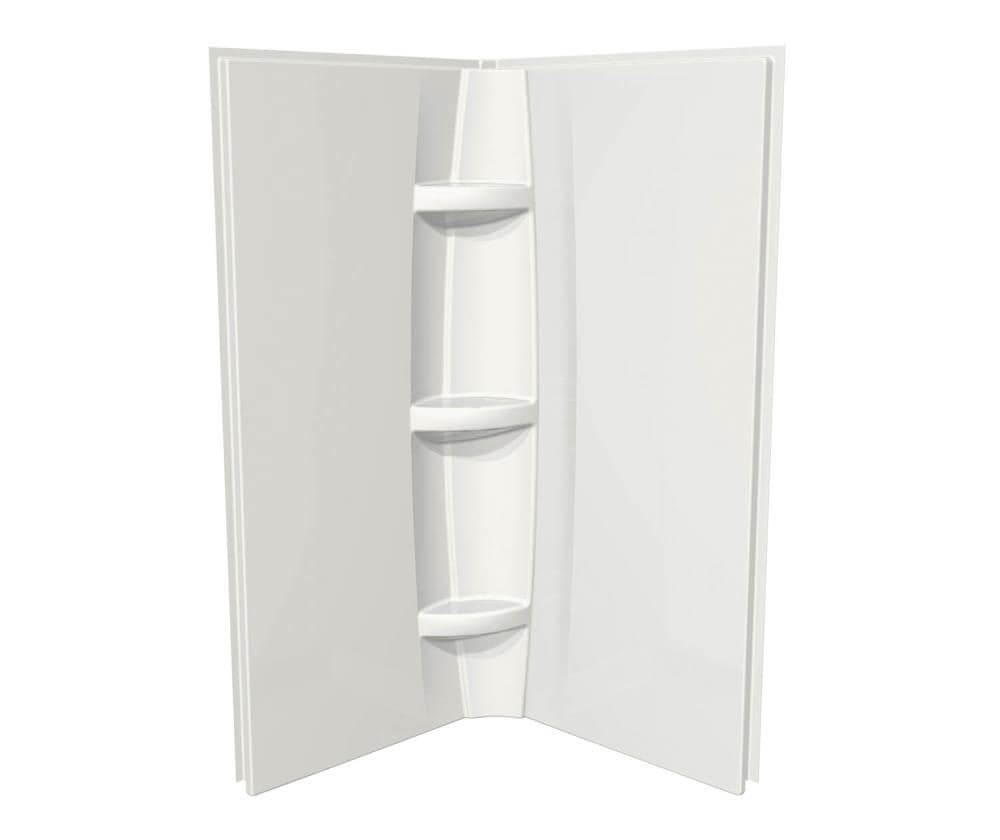 Panel de pared de esquina para ducha directo al montante de 2.0 piezas blanco de 40 pulgadas de ancho x 1.5 pulgadas de profundidad x 72 pulgadas de altura 105066-000-001-000