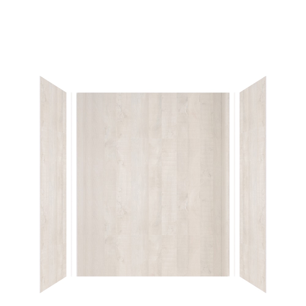 Kit de panel de ducha de alcoba encolado de tres piezas de roble blanqueado Transolid Expressions de 60 pulgadas de ancho x 36 pulgadas de profundidad x 72.0 pulgadas de alto EWK603672-45