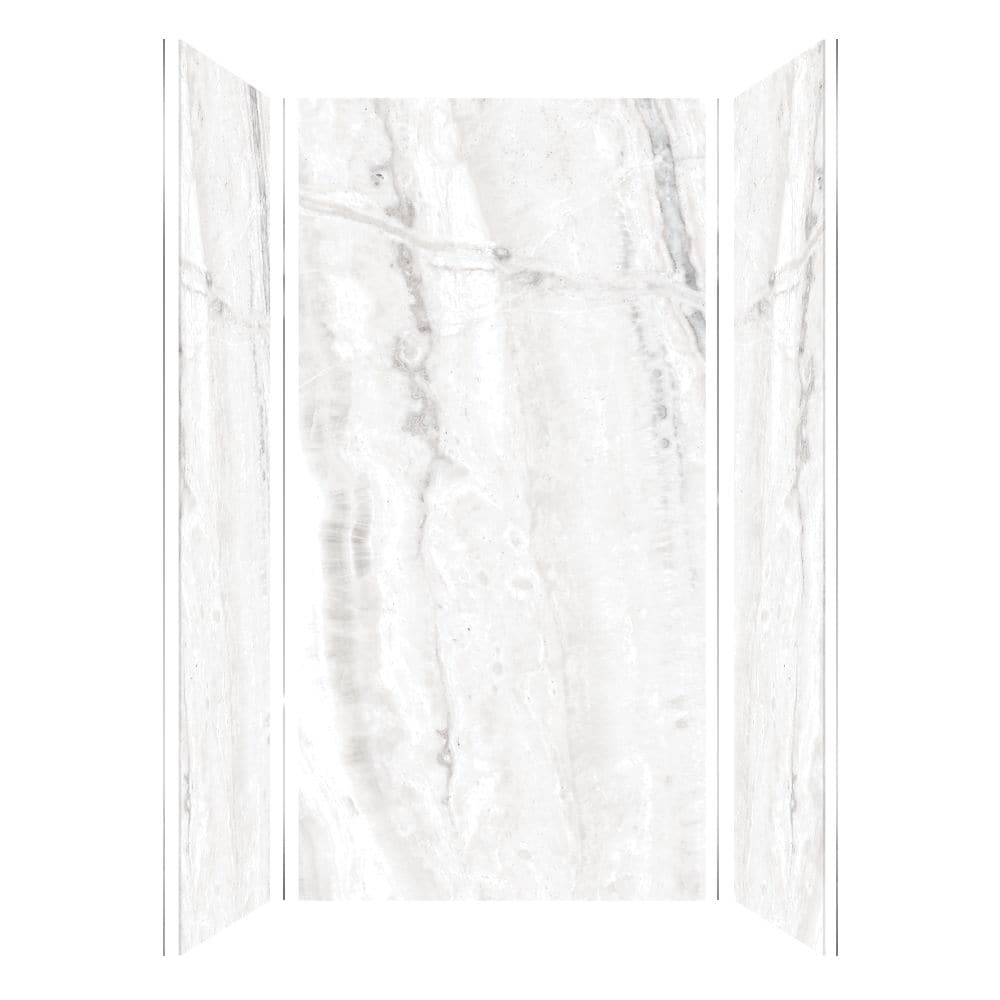 Kit de panel de ducha empotrable Transolid Titan de 48 pulgadas de ancho x 36 pulgadas de profundidad x 96 pulgadas de altura en color Gris Sabana/Honado de 3 piezas