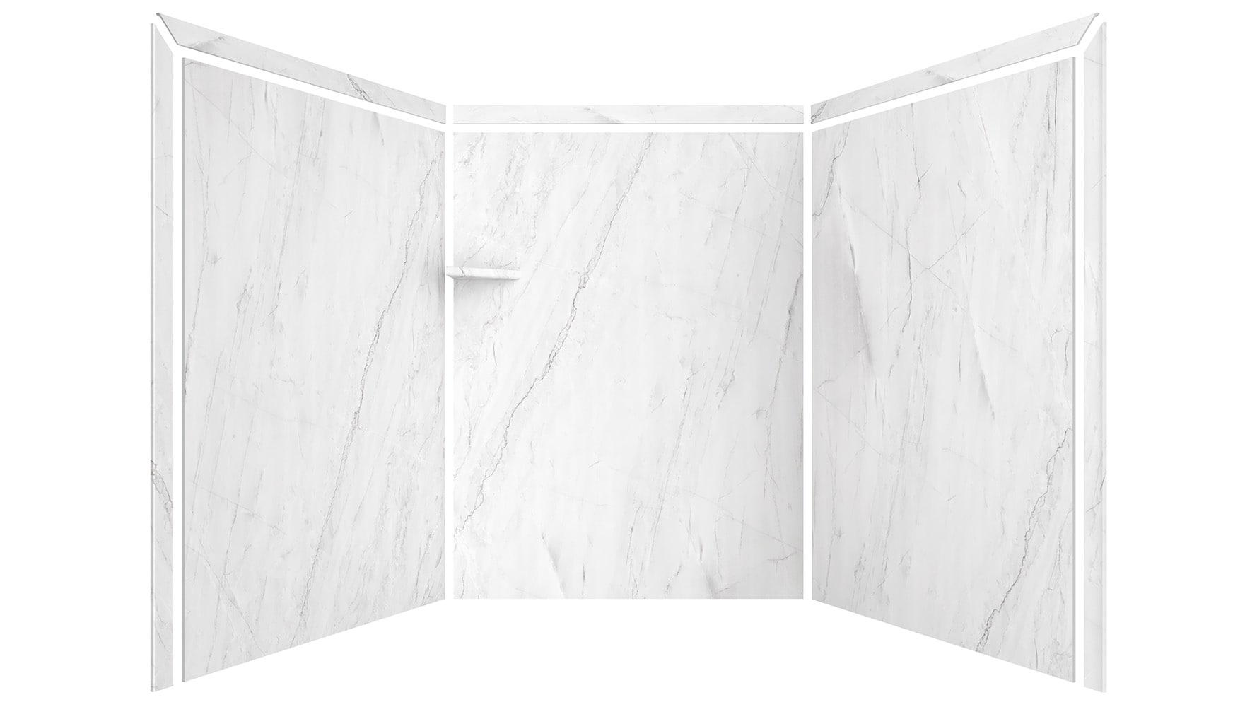 Revestimiento para muro de ducha tipo alcoba Oyster de 3 piezas para pegar FlexStone de 60 pulgadas de ancho x 60 pulgadas de profundidad x 80 pulgadas de altura