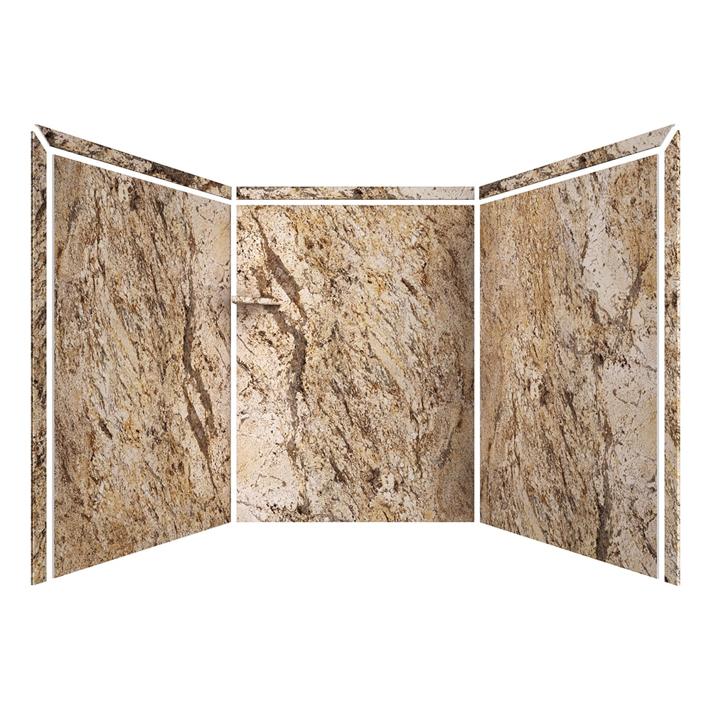 Kit de paneles para ducha FlexStone Adaptable Golden Beaches 3.0 de 60 pulgadas de ancho x 60 pulgadas de profundidad x 80 pulgadas de altura