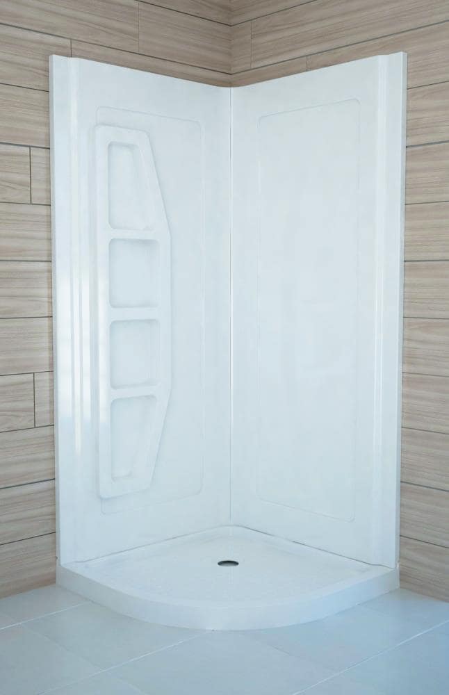 Kit de panel de ducha para pegar de 2.0 piezas ANZZI Gradient blanco de 36 pulgadas de ancho x 36 pulgadas de profundidad x 74 pulgadas de altura SW-AZ006WH