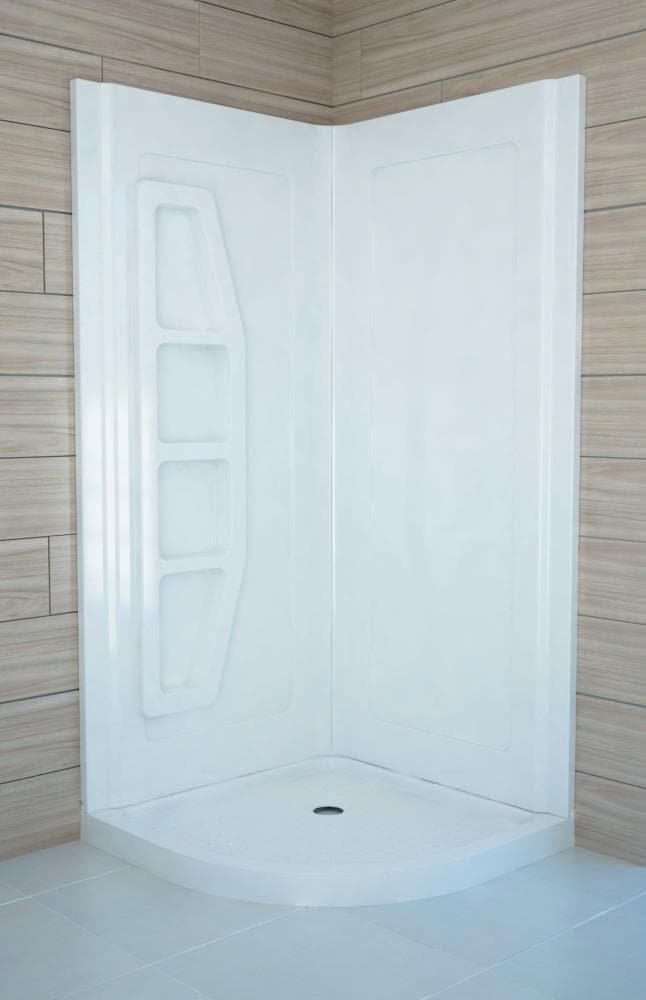 Kit de panel de ducha para pegar de 2.0 piezas ANZZI Gradient blanco de 36 pulgadas de ancho x 36 pulgadas de profundidad x 74 pulgadas de altura SW-AZ006WH