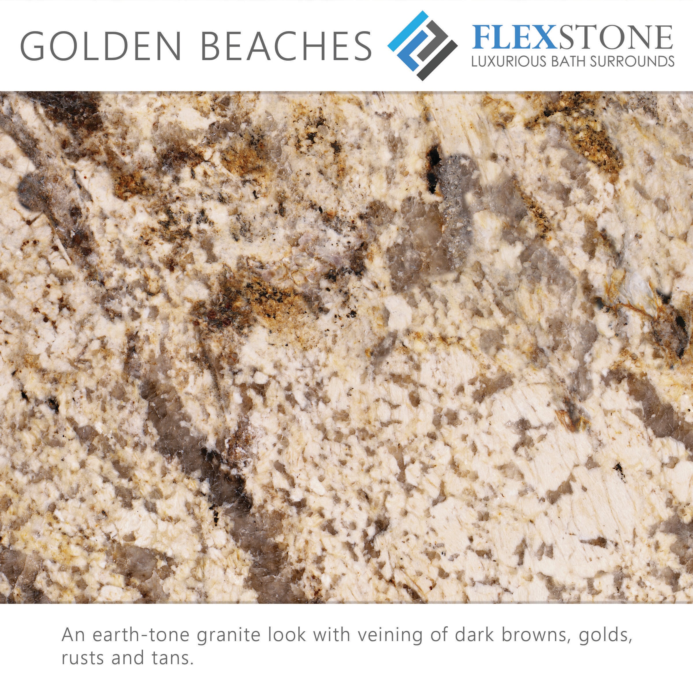 Panel de pared para esquina de ducha FlexStone Splendor de 40 pulgadas de ancho x 40 pulgadas de profundidad x 80 pulgadas de alto en Golden Beaches 2.0