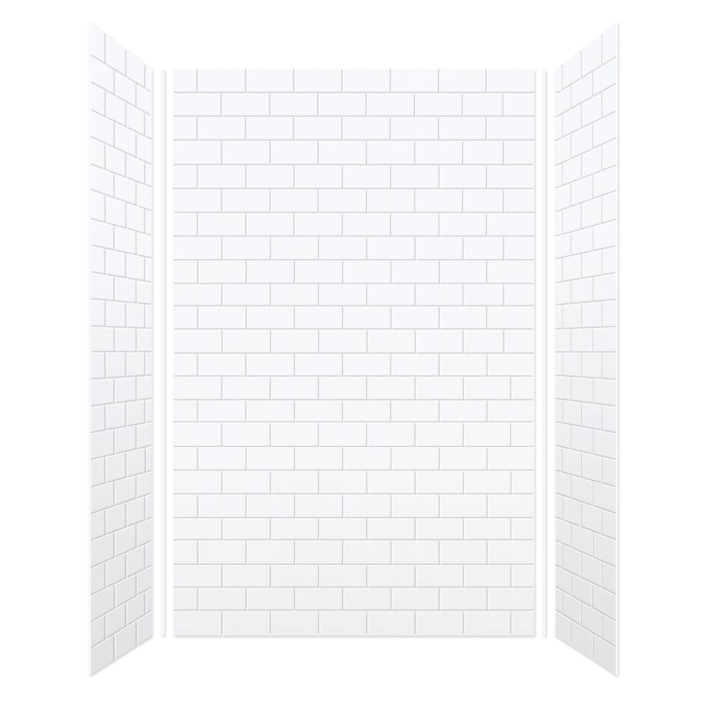 Kit de panel de ducha de alcovas de 3 piezas Transolid SaraMar de 60 pulgadas de ancho x 36 pulgadas de fondo x 96 pulgadas de alto en color blanco - SWK603696-21