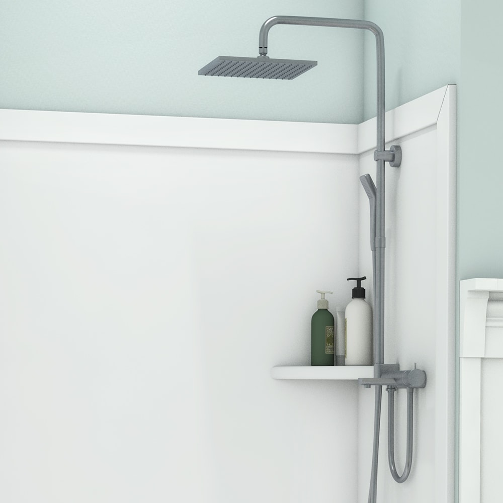 Muro de ducha empotrable FlexStone Elegance 3 piezas blanco de 48 pulgadas de ancho x 36 pulgadas de profundidad x 80 pulgadas de altura