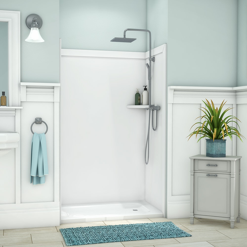 Muro de ducha empotrable FlexStone Elegance 3 piezas blanco de 48 pulgadas de ancho x 36 pulgadas de profundidad x 80 pulgadas de altura