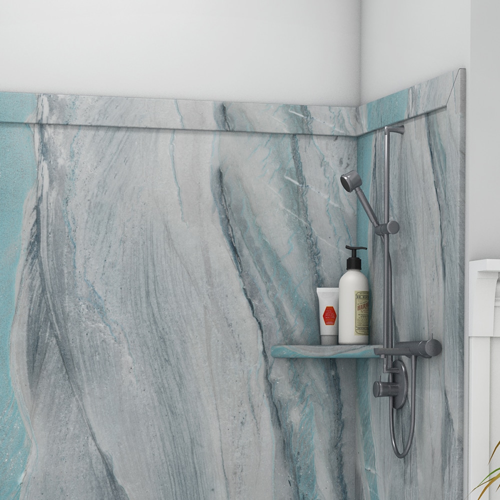 Recubrimiento de pared de ducha alcove Triton 3.0 de FlexStone Royale de 60 pulgadas de ancho x 36 pulgadas de profundidad x 80 pulgadas de alto - Pieza de instalación con pegamento SSK60367831TR.