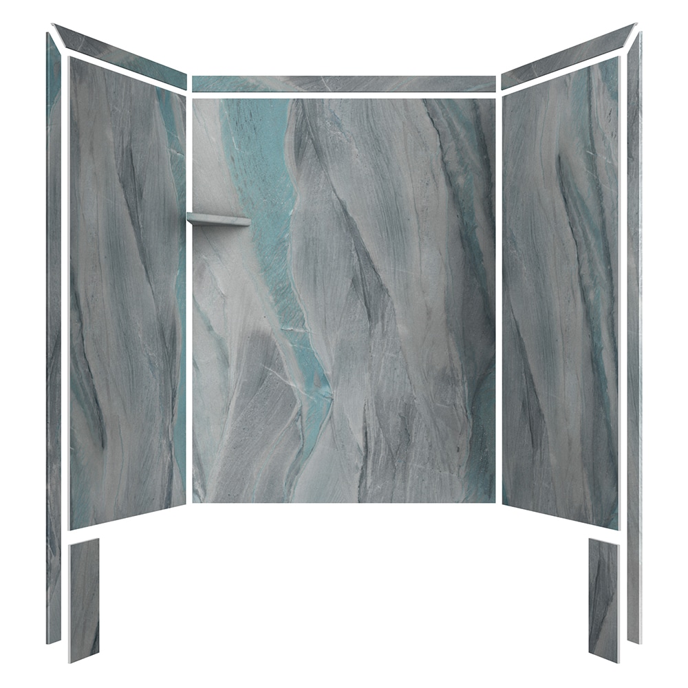 Recubrimiento de pared de ducha alcove Triton 3.0 de FlexStone Royale de 60 pulgadas de ancho x 36 pulgadas de profundidad x 80 pulgadas de alto - Pieza de instalación con pegamento SSK60367831TR.