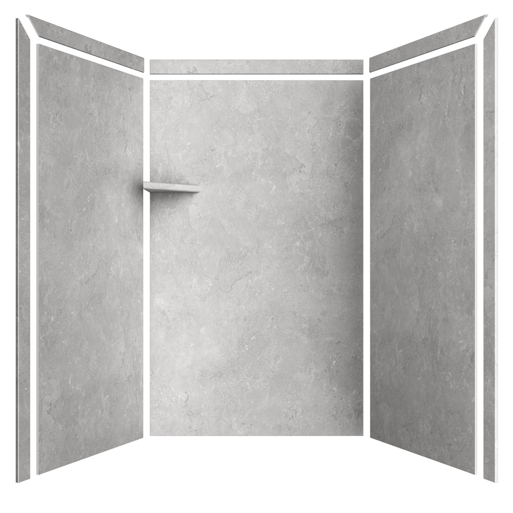 Revestimiento de pared de ducha Alcoba FlexStone Elegance 3 Tundra 3.0 de 48 pulgadas de ancho x 36 pulgadas de profundidad x 80 pulgadas de altura