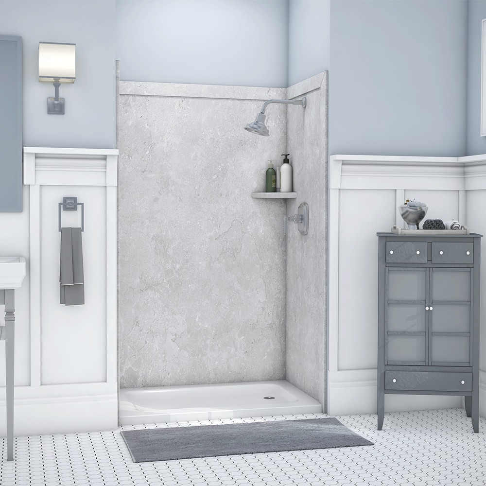 Revestimiento de pared de ducha Alcoba FlexStone Elegance 3 Tundra 3.0 de 48 pulgadas de ancho x 36 pulgadas de profundidad x 80 pulgadas de altura