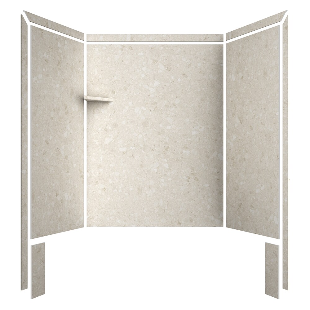 FlexStone Royale 60 pulgadas de ancho x 36 pulgadas de profundidad x 80 pulgadas de altura Calabria 3.0 -Pieza Pegado Alcove Ducha pared surround SSK60367831CA