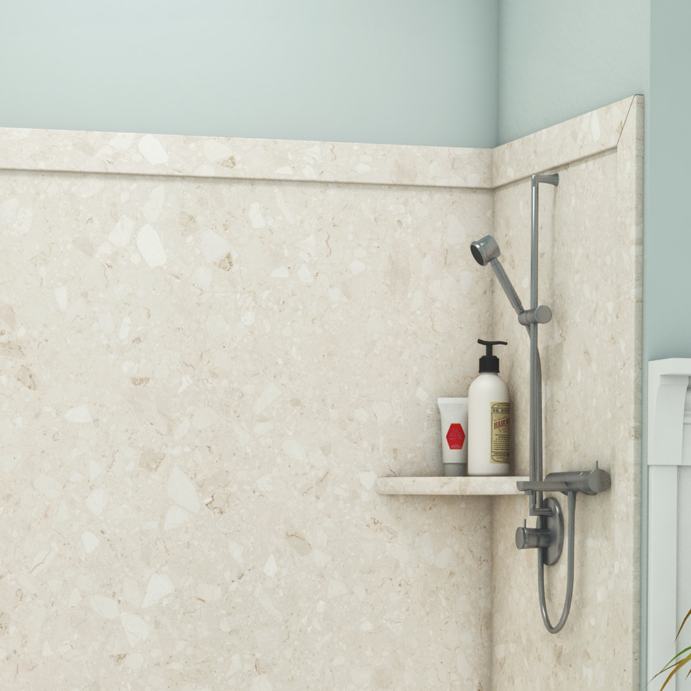 FlexStone Royale 60 pulgadas de ancho x 36 pulgadas de profundidad x 80 pulgadas de altura Calabria 3.0 -Pieza Pegado Alcove Ducha pared surround SSK60367831CA