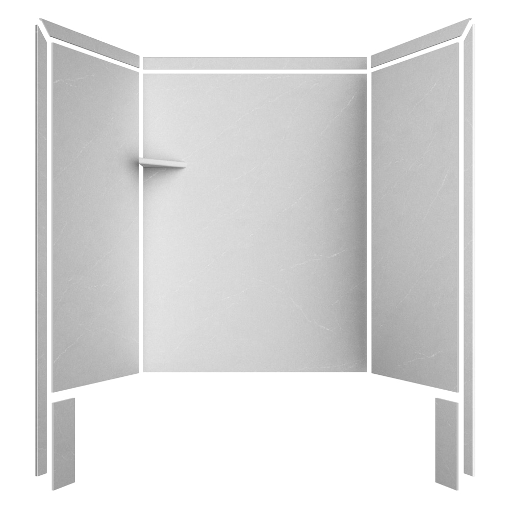 Recubrimiento de pared para ducha alcove FlexStone Royale de 60 pulgadas de ancho x 36 pulgadas de profundidad x 80 pulgadas de altura en color Sal Marina - 3 piezas fáciles de pegar (SSK60367831SE)