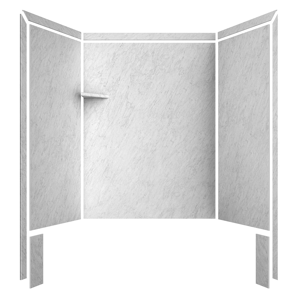 FlexStone Royale 60 pulgadas de ancho x 36 pulgadas de profundidad x 80 pulgadas de altura Escarcha 3.0 - Pieza Pegamento Alcove Surround de pared para ducha SSK60367831FR