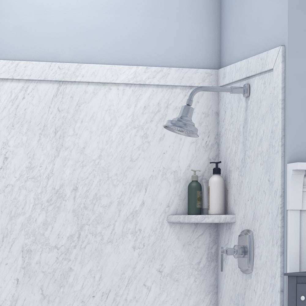 FlexStone Royale 60 pulgadas de ancho x 36 pulgadas de profundidad x 80 pulgadas de altura Escarcha 3.0 - Pieza Pegamento Alcove Surround de pared para ducha SSK60367831FR