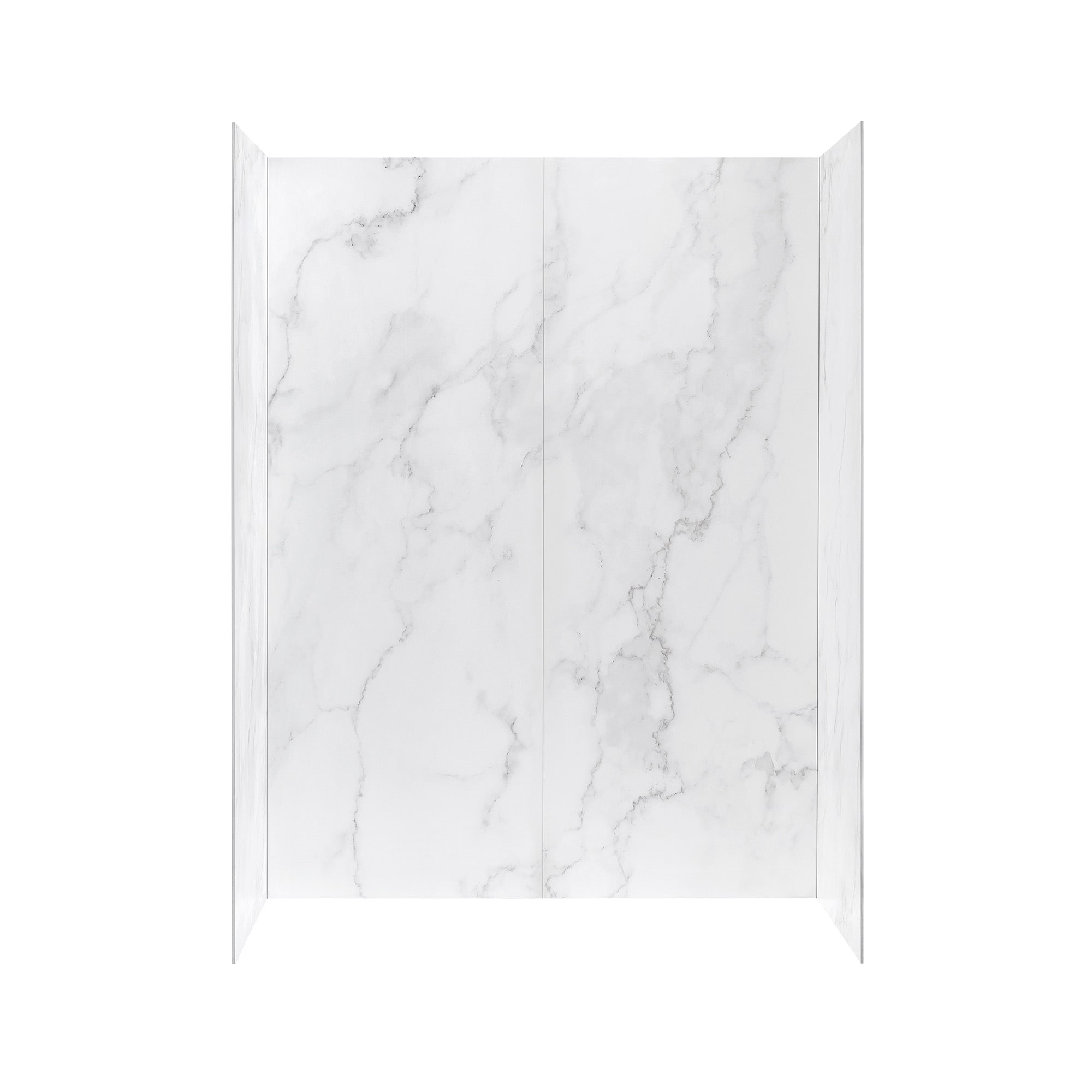 Kit de panel de ducha empotrable de dos piezas de mármol OVE Decors Arroyo de 60 pulgadas de ancho x 30 de profundidad x 80 pulgadas de alto