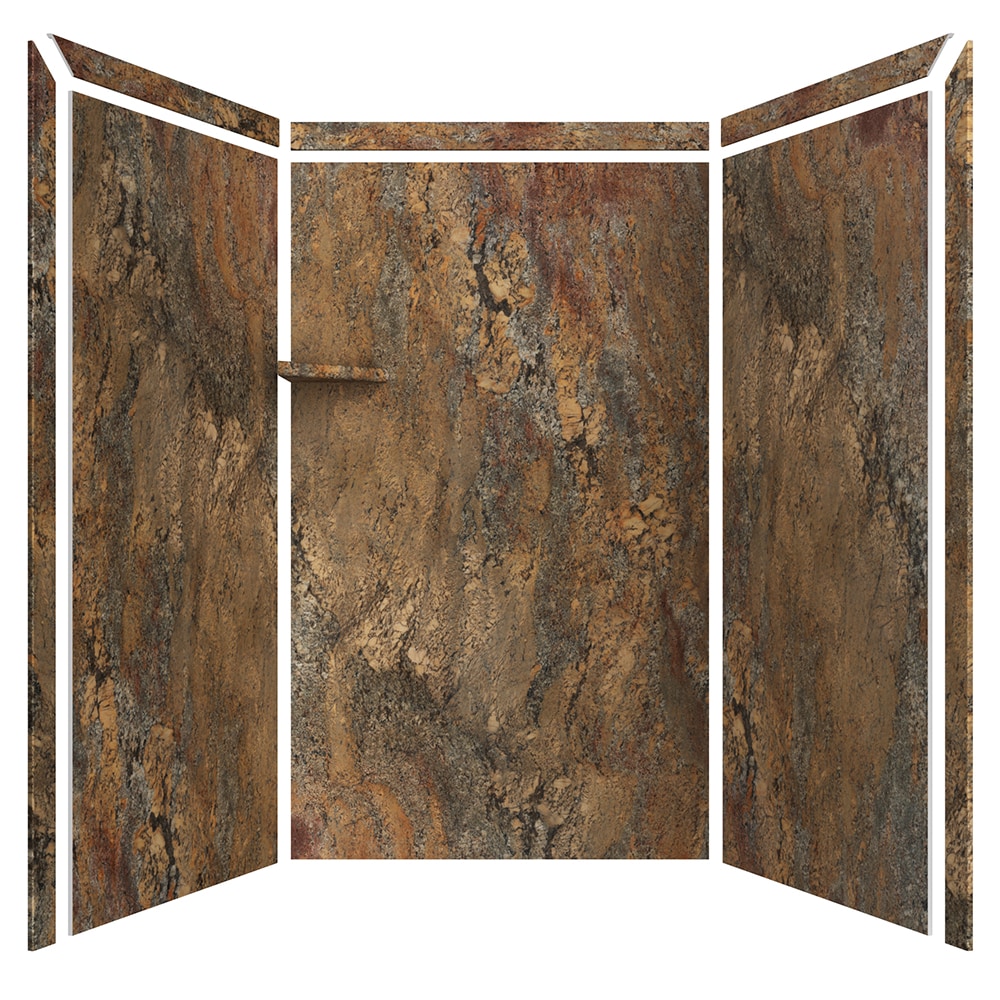 Muro de ducha FlexStone Elegance 3 Crema Bordeaux 3.0 de 48 pulgadas de ancho x 36 pulgadas de profundidad x 80 pulgadas de altura