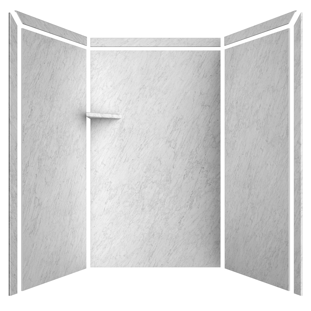 Cubierta de pared para ducha en alcoba FlexStone Elegance 3 48 pulgadas de ancho x 36 pulgadas de profundidad x 80 pulgadas de altura Frost 3.0 -Piezas SSK48367831FR
