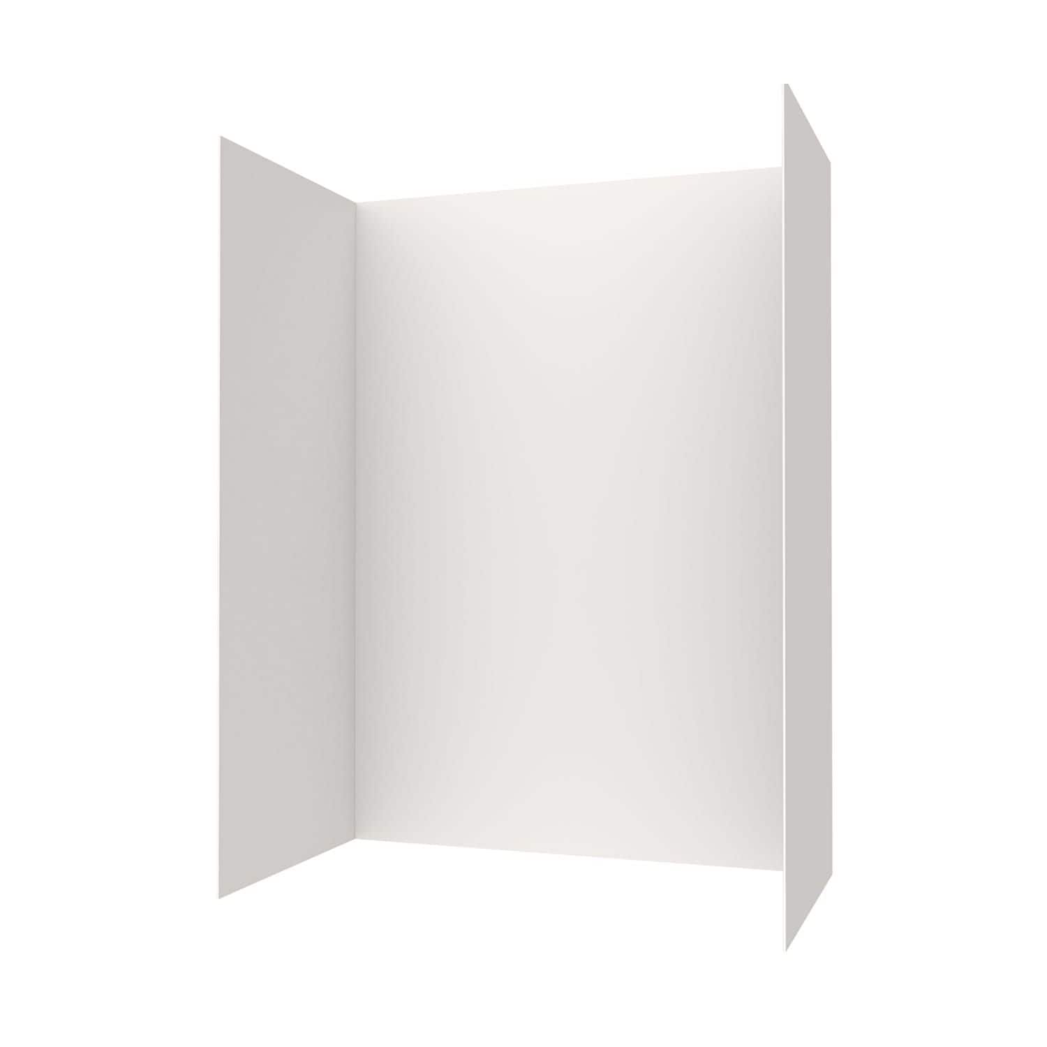 Cubierta de pared de ducha encolable para alcoba de 3.0 piezas en blanco de 48 pulgadas W x 36 pulgadas D x 96.0 pulgadas H (010) de SWAN SK-364896-010