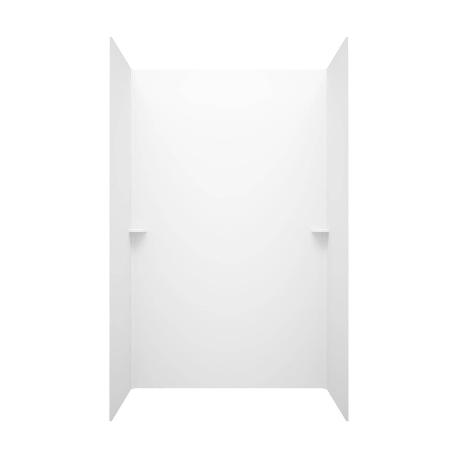 Cubierta de pared de ducha encolable para alcoba de 3.0 piezas en blanco de 48 pulgadas W x 36 pulgadas D x 96.0 pulgadas H (010) de SWAN SK-364896-010
