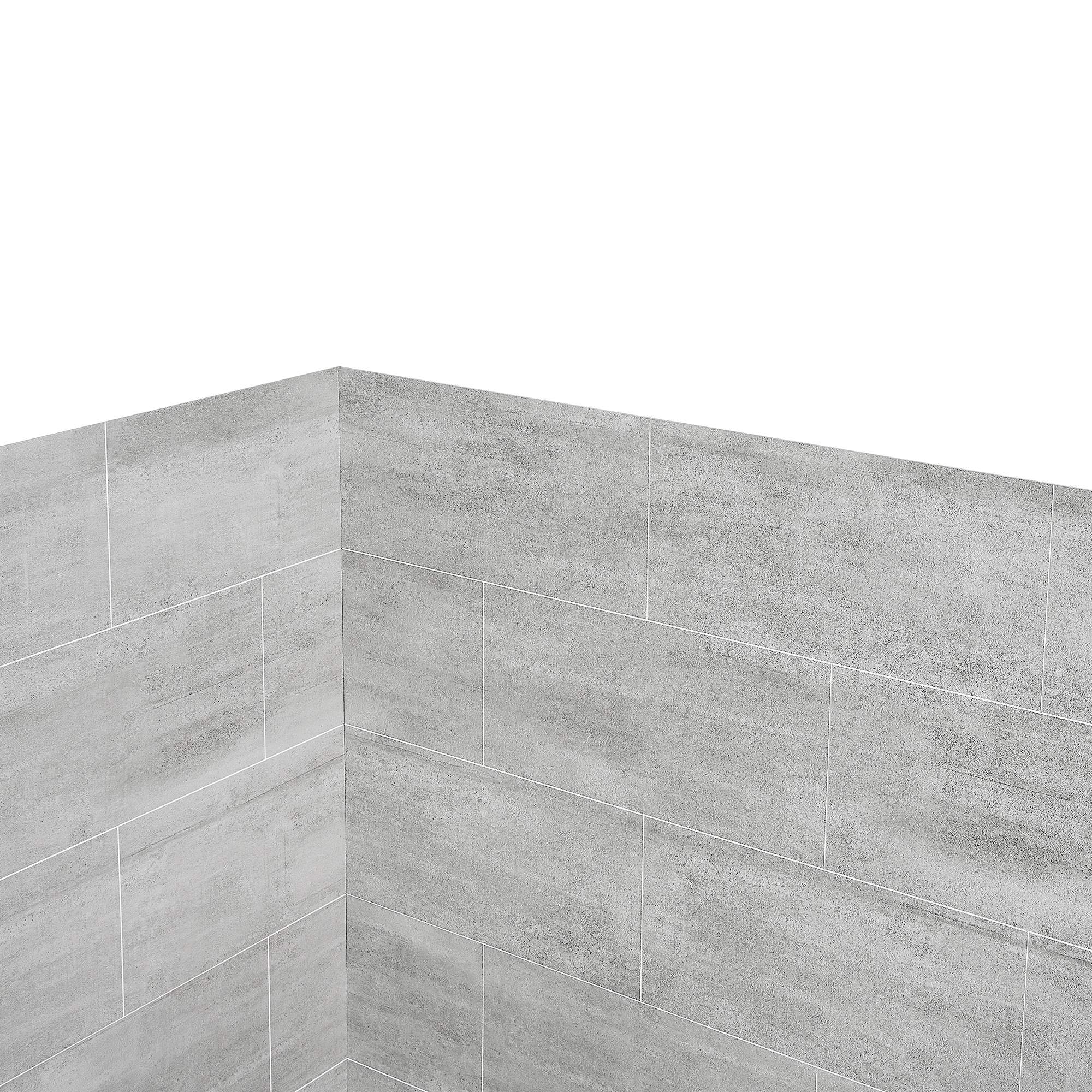 Panel de pared esquinero de ducha gris claro de 60 pulgadas W x 32 D x 80 pulgadas H de OVE Decors 2.0 -Pieza de instalación con pegamento 15SAP-MISC60-GRY