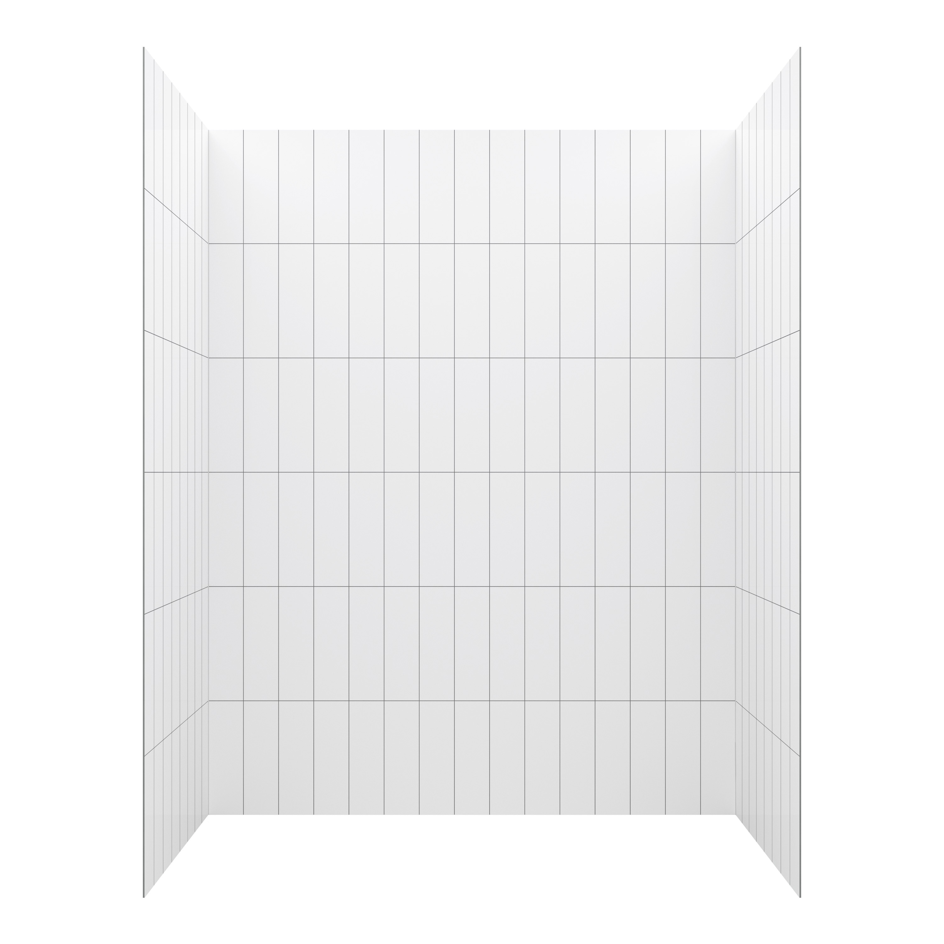 Revestimiento de pared para regadera en esquina blanco Jetcoat de 60 pulgadas de ancho, 36 pulgadas de profundidad y 78 pulgadas de altura 5.0 piezas