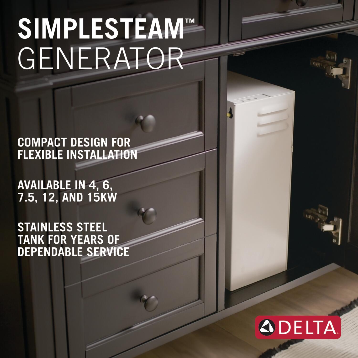 Generador de vapor de acero Lumicoat de 7500 vatios Delta 5P-EST07-SS-PR