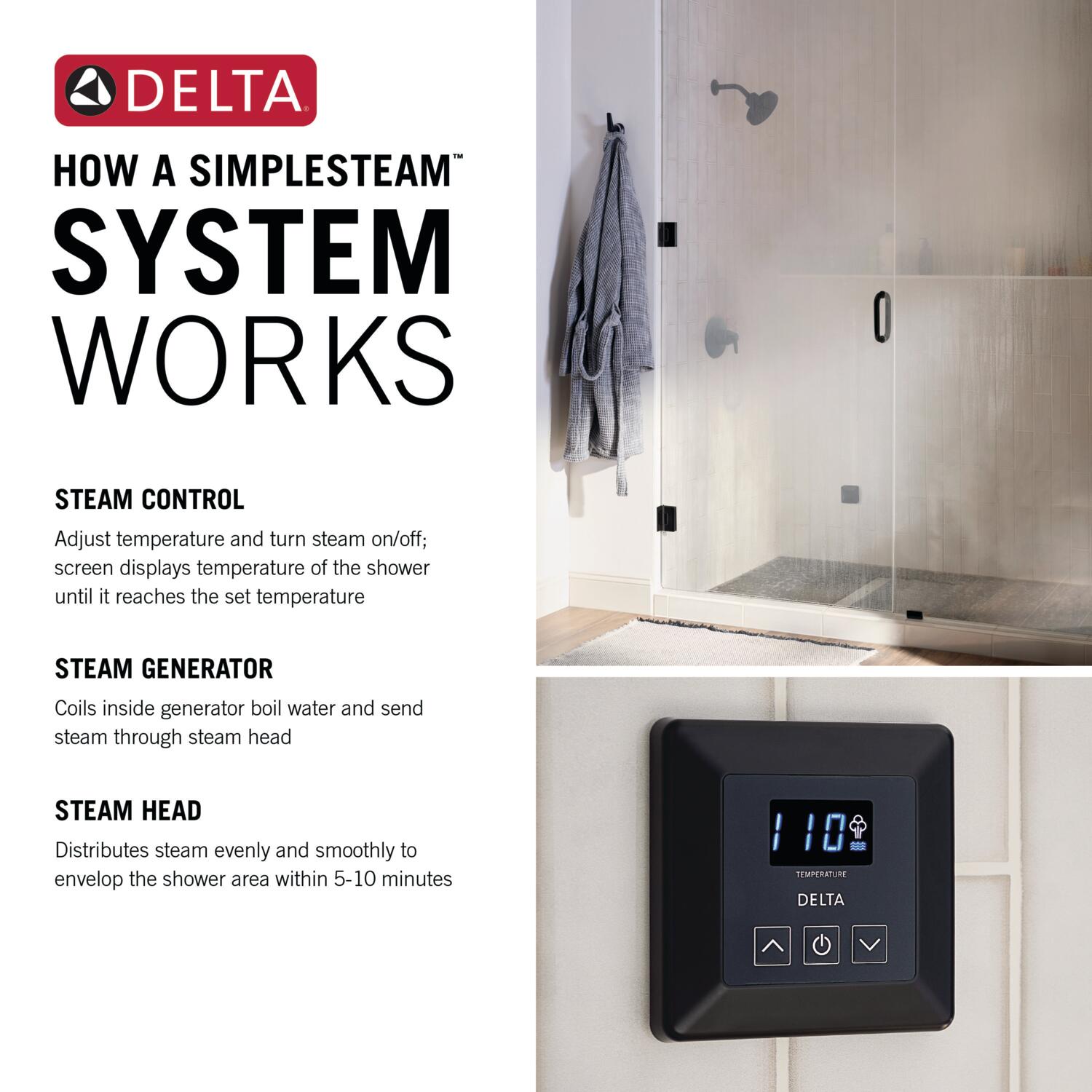 Generador de vapor de acero Lumicoat de 7500 vatios Delta 5P-EST07-SS-PR