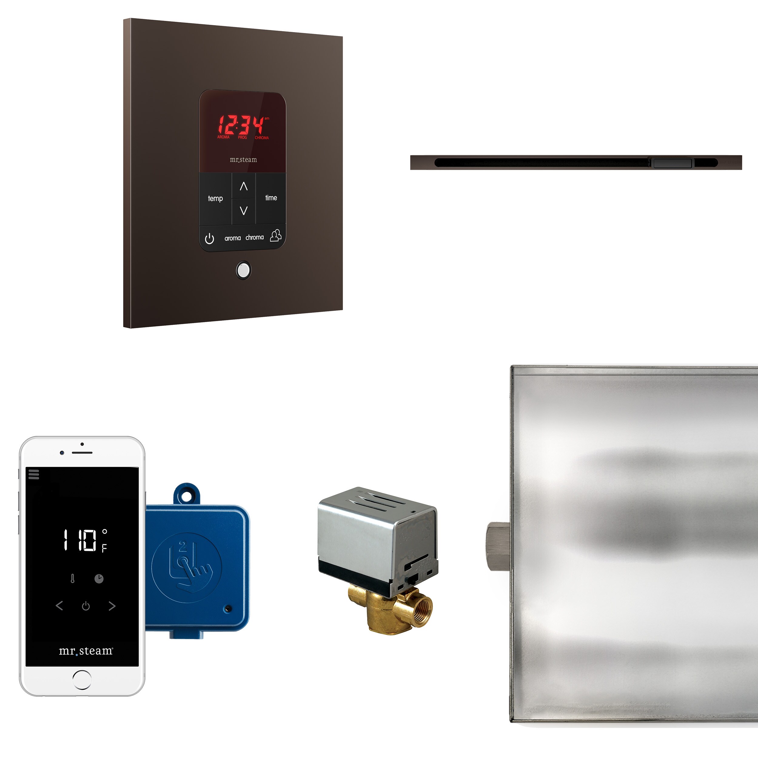 Kit de control de generador de vapor de bronce aceitado de 120 vatios de Mr. Steam BTLRL1SORB