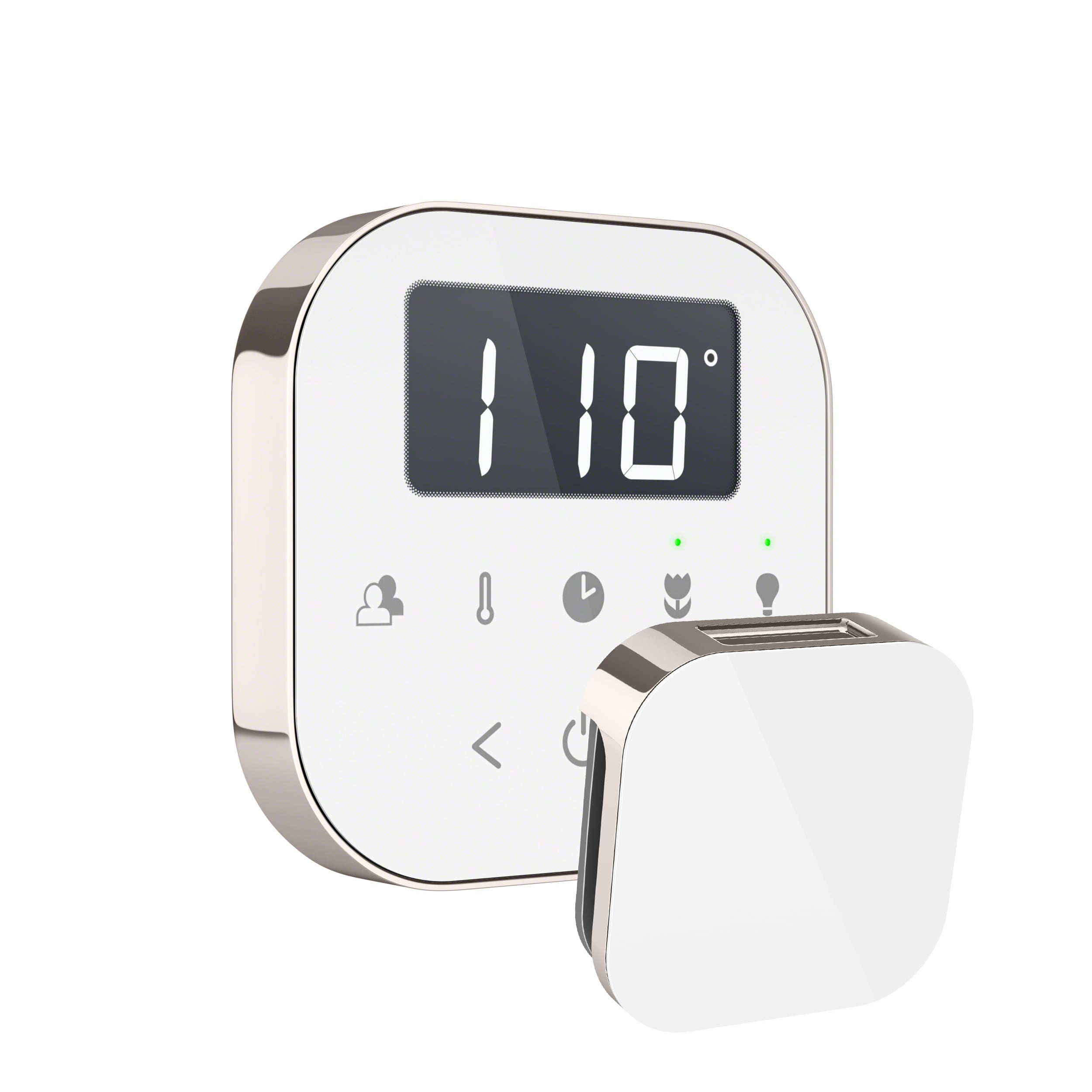 Unidad de control de vapor blanco niquel pulido de 120 vatios Sr. Steam AIRTWH-PN