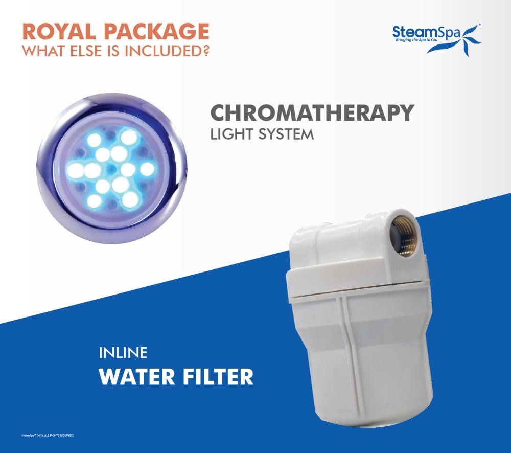 Generador de vapor SteamSpa Royal de 12000 vatios en cromo