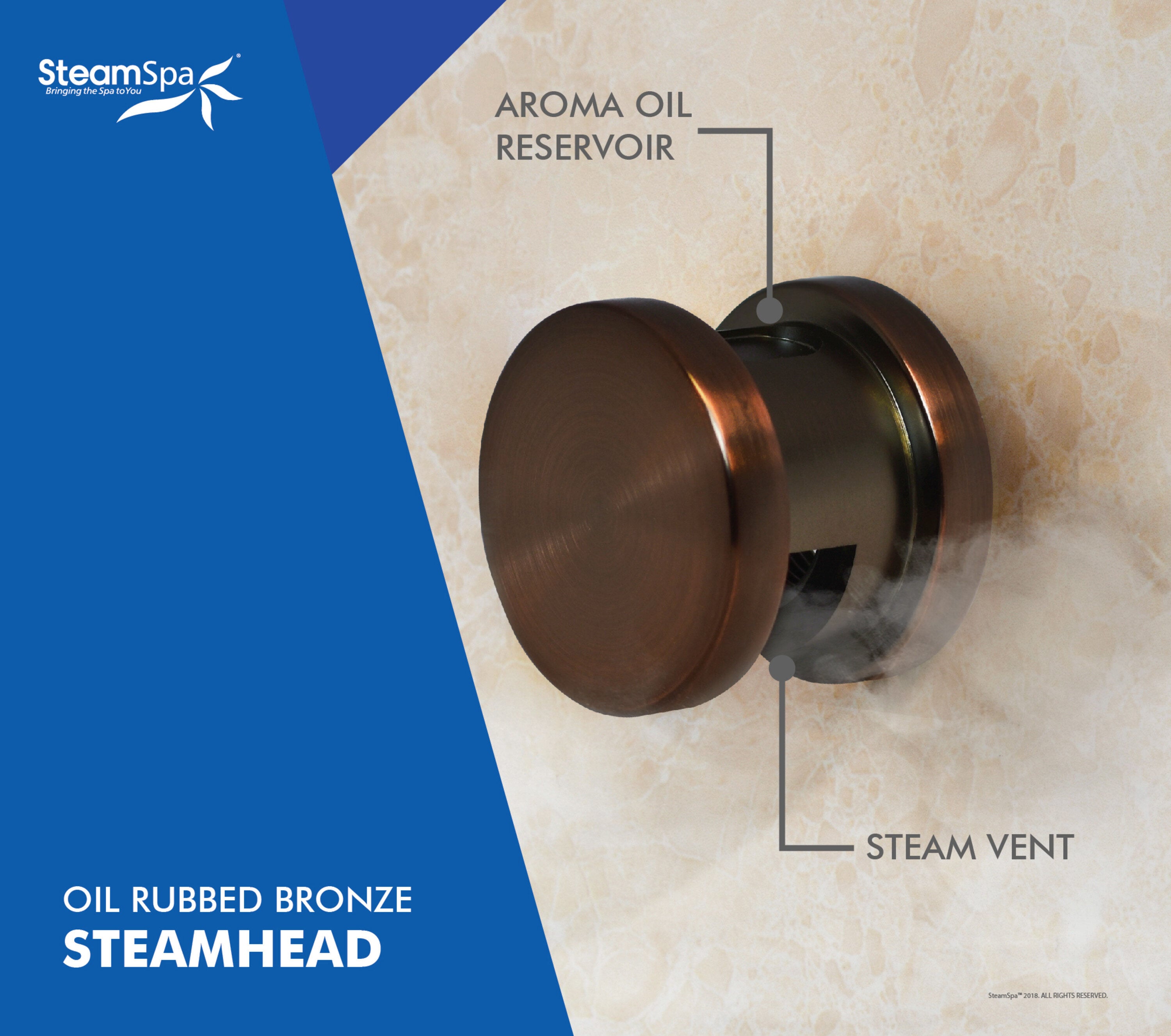 Generador de vapor azul SteamSpa Oasis de 12000 vatios OAT1200OB-A