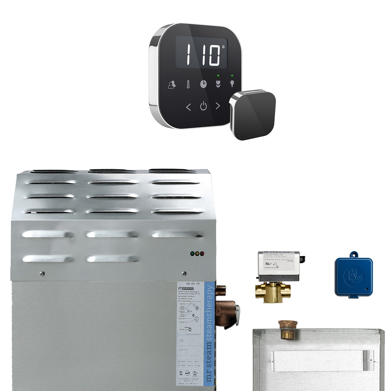 Kit de control de generador de vapor negro cromado pulido de 10000 vatios de Mr. Steam 10C1AEAA000
