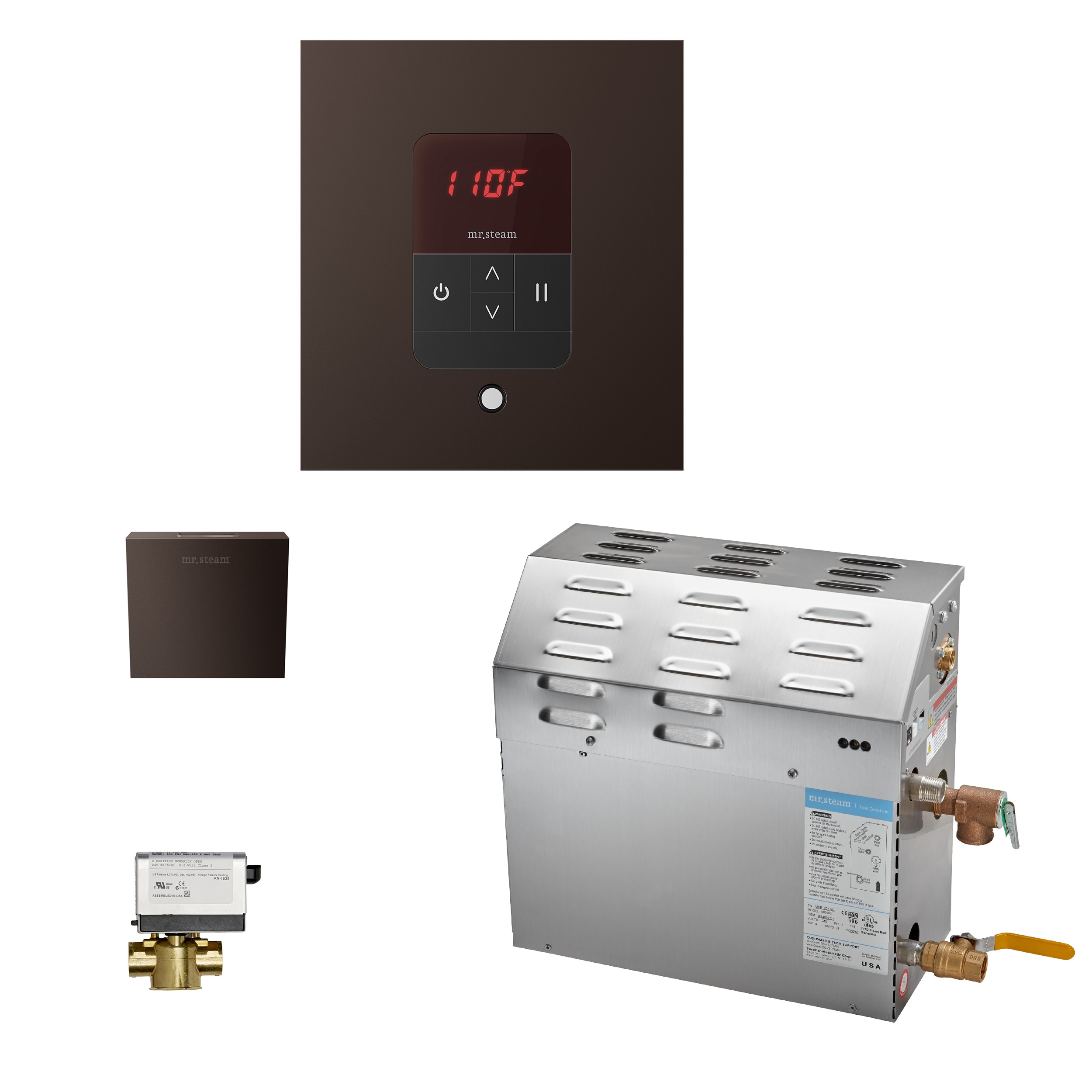 Kit de control de generador de vapor de bronce aceitado Mr. Steam de 9000 vatios
