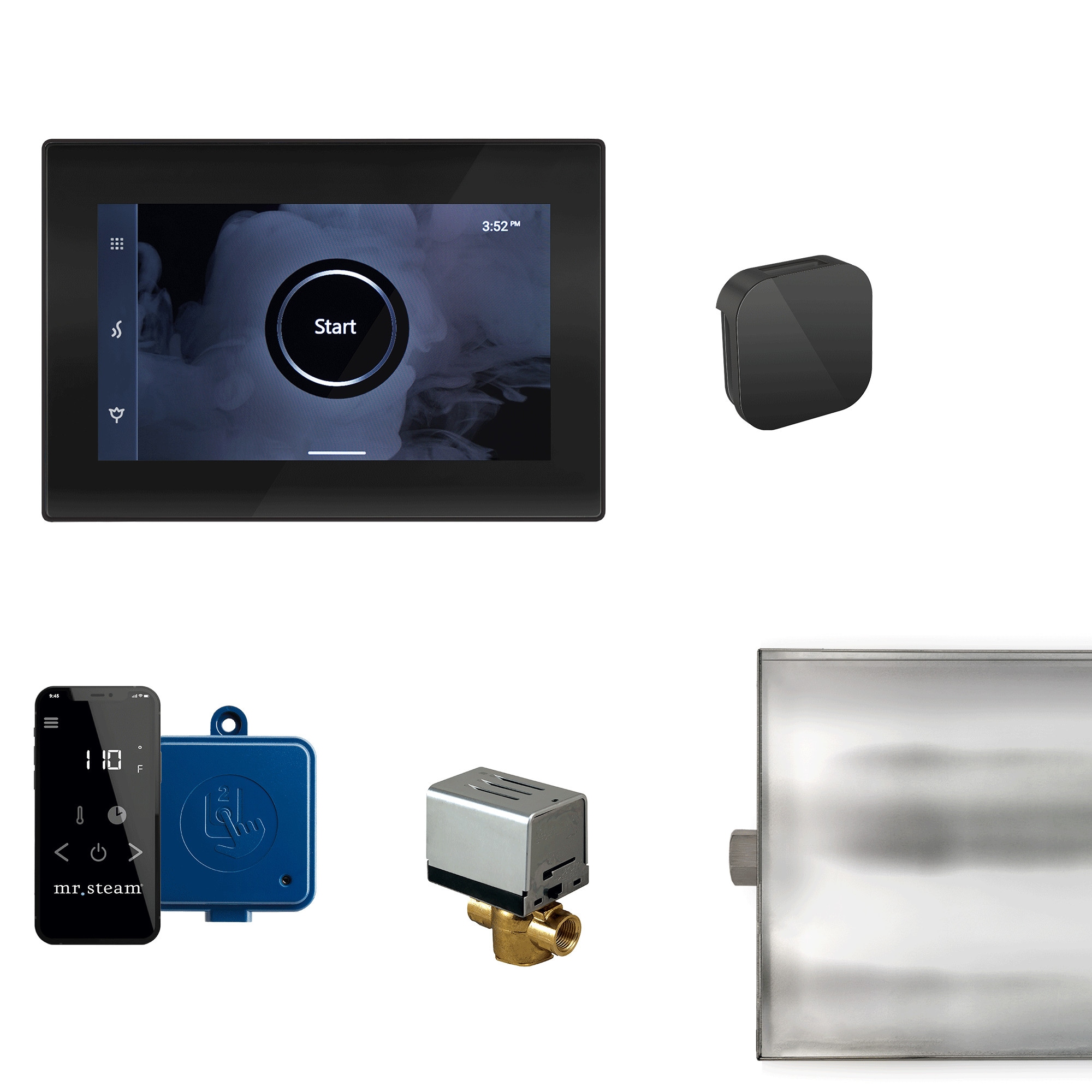 Kit de control generador de vapor en acabado negro mate XBTLRBKMB de 120 vatios