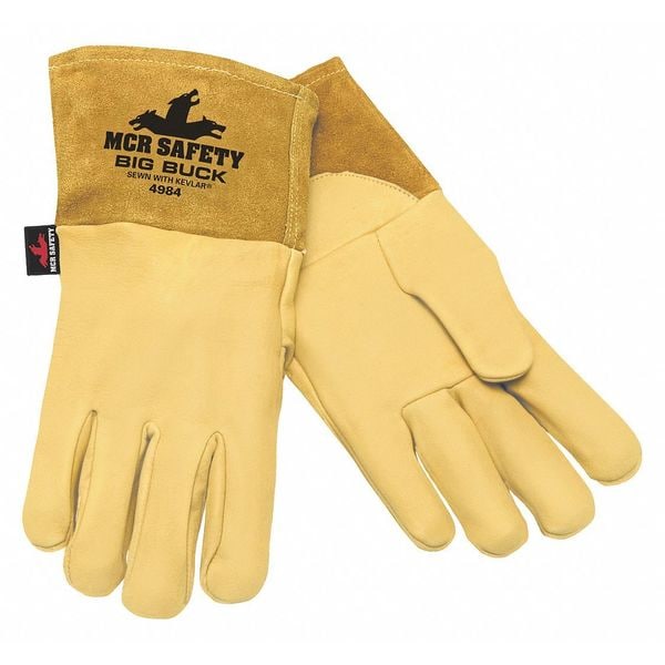 Guantes de soldadura MIG/TIG Mcr Safety, Palma de Ciervo, M, 12 paquetes - 4984M