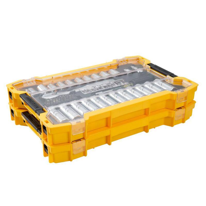 Juego de herramientas para mecánica DEWALT de 1/4 y 3/8 pulgadas con bandejas Toughsystem (131 piezas) - DWMT45402