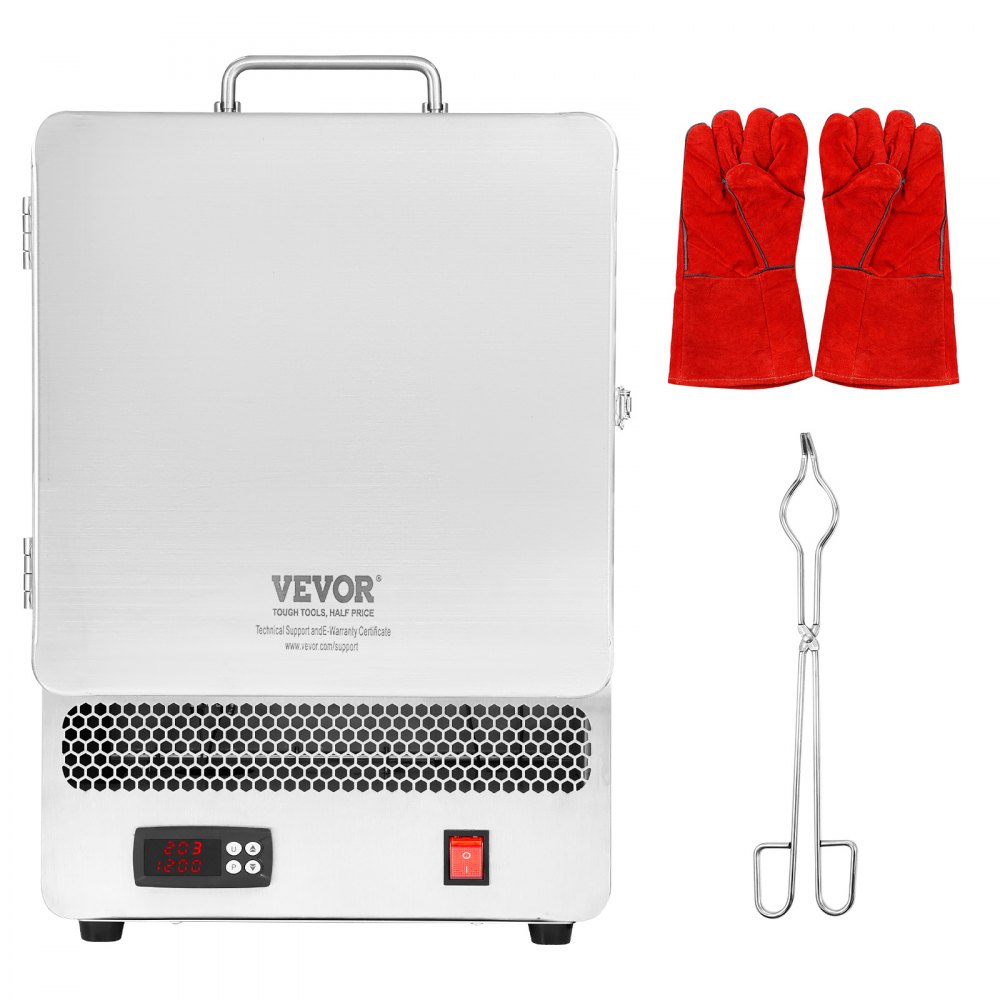 VEVOR Electric Kiln, 1500W Electric Melting Furnace, Max Temperature 2192℉/1200℃, Stainless Steel Electric Furnace for Wax Casting, Metal Clay DIY, Metal Tempering , Glazing on Pottery - ZMKXXDL886INJQK3DV1