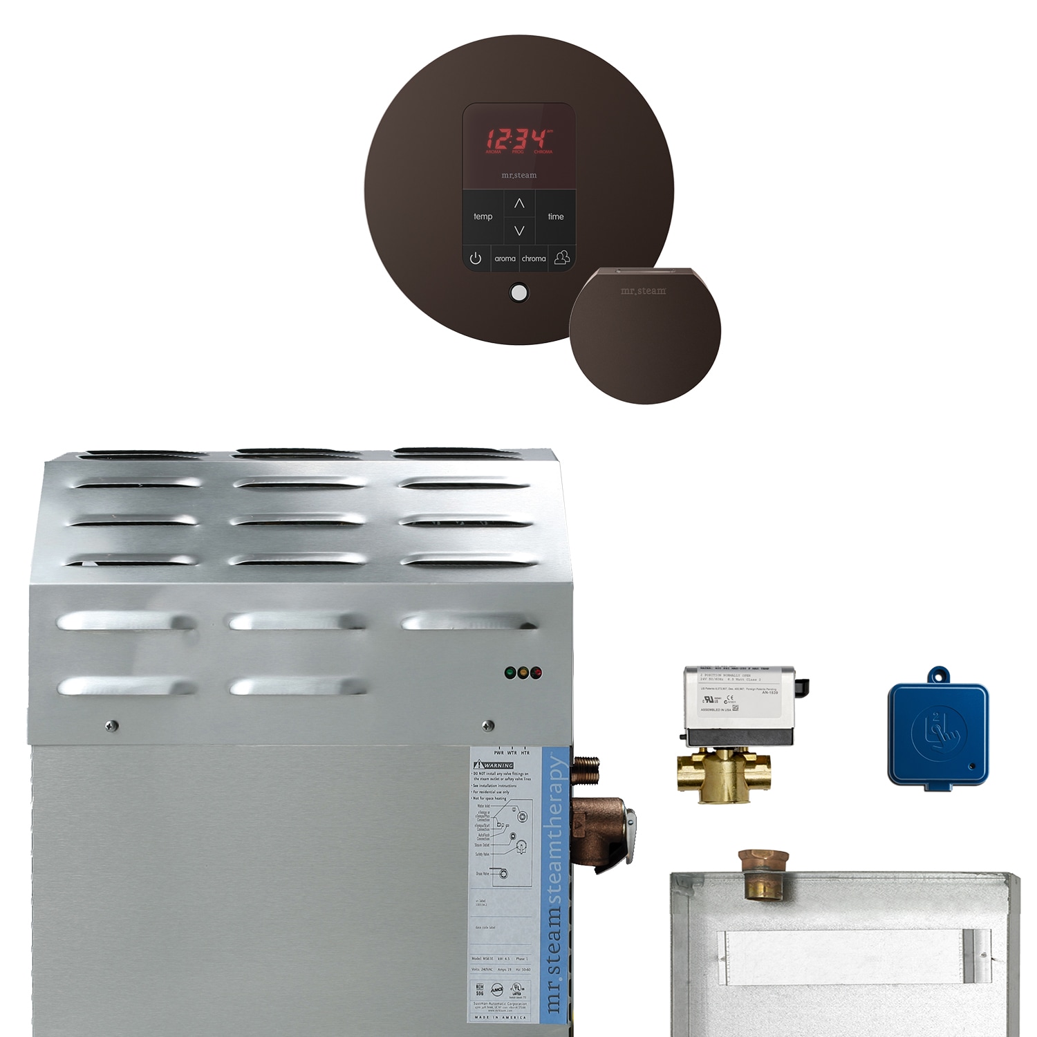 Kit de control de generador de vapor de bronce en froce aceitoso de 12000 vatios de vapor Sr. Steam